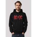 Kapuzenpullover F4NT4STIC "AC/DC Rock Musik Band Red Ice Logo" Gr. 4XL, schwarz, Herren, Obermaterial: 85% Baumwolle, 15% Polyester, Pullover, Premium Qualität