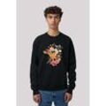 Sweatshirt F4NT4STIC "Disney Bambi Meadow Blumen", Herren, Gr. L, schwarz, Obermaterial: 85% Baumwolle, 15% Polyester, casual, regular fit, Rundhals, Langarm ohne Bündchen, Sweatshirts, Premium Qualität