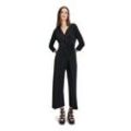 Overall CARTOON "Cartoon Jumpsuit mit weitem Bein", Damen, Gr. 34, Normalgrößen, schwarz, Obermaterial: 95% Polyester, 05% Elasthan., modisch, tailliert, V-Ausschnitt, 3/4-Ärmel, Overalls, Design