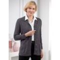 Cardigan CLASSIC, Damen, Gr. 42, grau (graphit, meliert), 45% Viskose, 35% Polyamid, 20% Polyester, meliert, Langarm, Strickjacken