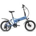 E-Bike LLOBE "City III blau 36V / 10,4Ah" Gr. 37, blau, E-Bikes, 39cm, 20 Zoll (50,80cm), Pedelec, Elektrofahrrad für Damen u. Herren