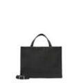 Henkeltasche LIEBESKIND BERLIN "Satchel M LOU 2 3D LEATHER" Gr. B/H/T: 27cm x 20,5cm x 11cm, schwarz, Damen, Leder, Taschen, Schultertasche Handtasche Damen Umhängetasche