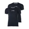 T-Shirt EMPORIO ARMANI "T-Shirt 2er Pack", Herren, Gr. L, blau (marine), Obermaterial: 95% Baumwolle CO. 5% Elasthan EL., Kurzarm, Shirts