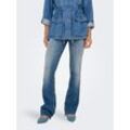 Bootcut-Jeans ONLY "ONLBLUSH MID FLARED DNM DOT741 NOOS" Gr. M (38), Länge 30, blau (medium blau denim), Damen, Denim/Jeans, Obermaterial: 92% Baumwolle, 6% Elastomultiester, 2% Elasthan, unifarben, Jeans