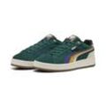 Sneaker PUMA "Court Classico Greenside Erwachsene", Gr. 37.5, schwarz myrtle blau crystal grün, Obermaterial: Textil, Kuhleder, Synthetik; Futter: Textil; Innensohle: Textil; Laufsohle: Gummi, Schuhe