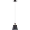 Pendelleuchte PACO HOME "MARTA", schwarz (schwarz grau), Lampen, Ø 20cm H: 25cm, Wohnzimmer Stoffschirm Esszimmer E27 Industrial Design Kabel 1,5m, H:25cm