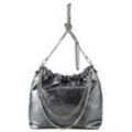 Umhängetasche "Chicca", Damen, Gr. B/H/T: 25cm x 23cm x 9cm one size, silber, Leder, COLLEZIONE ALESSANDRO, Taschen, aus echtem Leder, Umhängebeutel