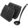 TEFAL Waffelplatten "XA7248 OptiGrill", für OptiGrill+ und Elite Modelle, inklusive Schöpfkelle, Backbleche, schwarz, B/H/T: 36cm x 10,2cm x 48,4cm