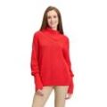 Strickpullover BETTY BARCLAY "Betty Barclay Grobstrick-Pullover mit hohem Kragen", Damen, Gr. 38, rot (poppy rot), Strick, Obermaterial: 50% Baumwolle, 50% Polyacryl., casual, lässig geschnitten normal, Langarm, Pullover, Kragen