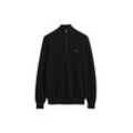 Sweater GANT "Strickpullover COTTON PIQUE HALF ZIP", Herren, Gr. 5XL, schwarz, Obermaterial: 100% Baumwolle CO., Sweatshirts