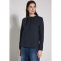 Sweatshirt CECIL Gr. L (42), blau (universal blau), Damen, Sweatware, 70% Baumwolle, 27% Viskose, 3% Elasthan, Strukturmuster, Sweatshirts, mit elastischem Materialmix