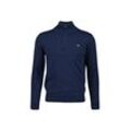 Sweater GANT "Strickpullover CLASSIC COTTON HALF ZIP" Gr. 4XL, jeansblau melange, Herren, Obermaterial: 100% Baumwolle CO., Sweatshirts