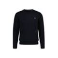 Sweater GANT "Strickpullover COTTON PIQUE C-NECK" Gr. L, blau, Herren, Obermaterial: 100% Baumwolle CO., Sweatshirts