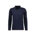 Poloshirt RAGMAN "Poloshirt Soft Knit Polo Knopf Langarm", Herren, Gr. L, blau (dunkelblau), Obermaterial: 70% Baumwolle CO. 30% Polyester PES., Langarm, Shirts