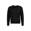 Sweater GANT "Strickpullover CLASSIC COTTON V-NECK" Gr. 4XL, schwarz, Herren, Obermaterial: 100% Baumwolle CO., Sweatshirts