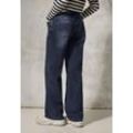 Loose-fit-Jeans CECIL, Damen, Gr. 30, Länge 28, blau (dunkelblau wash), Jeans, 77% Baumwolle, 20% Polyester, 3% Elasthan , unifarben, casual, lang, Jeans, mit Knopfleiste