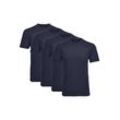 Unterhemd RAGMAN "T-Shirt 4er Pack", Herren, Gr. M, N-Gr, blau (dunkelblau), Obermaterial: 100% Baumwolle CO., Kurzarm, Unterhemden