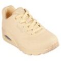 Sneaker SKECHERS "Street Uno - Stand on Air", Damen, Gr. 35, gelb (hellgelb), Lederimitat, sportlich, Schuhe, im schlichten Look, Freizeitschuh, Halbschuh, Schnürschuh