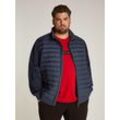 Collegejacke TOMMY HILFIGER BIG & TALL "BT-MIX MEDIA STAND CLLR-B" Gr. 4XL, blau (desert sky), Herren, Sweatware, Obermaterial: 72% Baumwolle, 28% Polyester, unifarben, Jacken, in Großen Größen, mit gesteppten Einsatz vorne