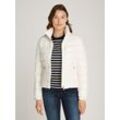 Steppjacke TOMMY HILFIGER "LW DOWN FEMININE GLOSS JACKET" Gr. L (40), weiß (ivory petal), Damen, Web, Obermaterial: 100% Polyamid, unifarben, Jacken, mit leichter Wattierung