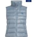 Steppweste TOMMY HILFIGER CURVE "CRV LW DOWN FEMININE GLOSS VEST", Damen, Gr. 46, flint blau, Web, Obermaterial: 100% Polyamid, unifarben, bedruckt, casual, Westen, in Großen Größen, mit leichtem Glanz, leichte Wattierung