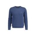 Sweater GANT "Strickpullover COTTON PIQUE C-NECK" Gr. L, jeansblau melange, Herren, Obermaterial: 100% Baumwolle CO., Sweatshirts