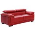 Ledersofa 2-Sitzer - Rot - macelo