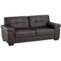 Vente-unique - Ledersofa 3-Sitzer - Braun - hazel