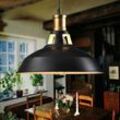 Jalleria - Industrielle Vintage-Pendelleuchte, LED-Deckenleuchten, Retro-Kronleuchter aus Metall mit Lampenschirm, E27-Leuchte, schwarze