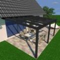 Schweng Terrassenüberdachung S350, 16mm Polycarbonat, Anthrazit, 5,06m x 3,05m