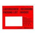 Papier-Dokumententasche/Lieferscheintasche SecurePack, C6, Fenster links, mit Aufdruck, selbstklebend, 100 % recycelbares Pergaminpapier, rot, 250 Stück