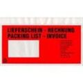 Dokumententasche/Lieferscheintasche SecurePack Premium, Din lang, mit Aufdruck, Sichtfenster, selbstklebend, wasserfest, LDPE & Kraftpapier, rot, 500 Stück