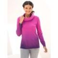 Rollkragenpullover CLASSIC BASICS "Langarm-Pullover", Damen, Gr. 40, rosa (magenta, traube), 100% Polyacryl, gemustert, mehrfarbig, Langarm, Pullover