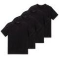 T-Shirt SCHIESSER "T-Shirt American T-Shirt 4er Pack", Herren, Gr. S, schwarz, Obermaterial: 100% Baumwolle CO., Shirts