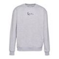 Sweater KARL KANI "Karl Kani Herren KKMQ12003 KK Signature Crew", Herren, Gr. S, grau (grau, schwarz), 75% Baumwolle, 20% Polyester, 5% Viskose, Rundhals, Langarm, Sweatshirts