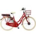 FISCHER City E-Bike Cita Retro 2.0 - rot, RH 48 cm, 28 Zoll, 418 Wh Rücktritt