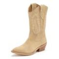 Cowboy Boots LASCANA, Damen, Gr. 37, beige, Obermaterial: 100% Rindsleder. Futter: 100% Lederimitat. Decksohle: 100% Lederimitat. Laufsohle: 100% Synthetik, unifarben, modisch, Schuhe Cowboystiefel Schlupfstiefel, aus hochwertigem Leder