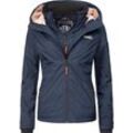 Outdoorjacke MARIKOO "Erdbeere" Gr. S (36), blau (navy), Damen, Oberstoff: 100% Polyester, Futter: 100% Polyester, Wattierung: 100% Polyester, Ärmelfutter: 100% Polyester, clean, Jacken, sportliche Funktionsjacke mit Kapuze