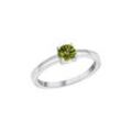 Fingerring VIVANCE "925-Sterling Silber rhodiniert Peridot" Gr. 52, weiß (weiß, grün), Fingerringe, Damen, 052 (16,6), Silber 925 (Sterlingsilber)