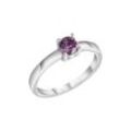 Fingerring VIVANCE "925-Sterling Silber rhodiniert Amethyst" Gr. 52, weiß (weiß, lila), Fingerringe, Damen, 052 (16,6), Silber 925 (Sterlingsilber)