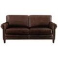 Vente-unique - Ledersofa Vintage 2-Sitzer - Braun - cassandra