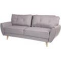 Neuwertig] 3er-Sofa HHG 474, Couch Klappsofa Lounge-Sofa, Schlaffunktion Stoff/Textil grau