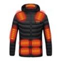 2024 USB-Heizjacke, Daunenjacke, elektrisch beheizter Mantel für Herren und Damen, mit 4 Heizstufen und 11/15/19/21 Heizzonen zum Skifahren, Angeln,