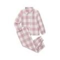 Tchibo Kinder-Flanell-Pyjama - Creme/Kariert - Kinder - Gr.: 98/104