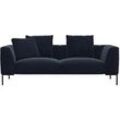 3-Sitzer FLEXLUX "Sava", blau (royal blau), B:243cm H:94cm T:97cm, 100% Polyester, Sofas, Taschenferderkern-Sitz mit Kaltschaum, lose Rücken- & Dekokissen