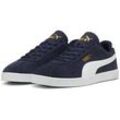 Sneaker PUMA "PUMA Club II Suede Sneakers Erwachsene", Gr. 38, blau (navy weiß gold blau), Obermaterial: Leder, Synthetik; Futter: Textil; Innensohle: Textil; Laufsohle: Gummi, Schuhe