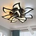 Goeco - led Deckenleuchte Blume 84W, Dimmbar 3000-6500K mit Fernbedienung & App-Steuerung, 10 Schwarze Blüten Ø82cm für Wohnzimmer Küche Esszimmer