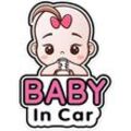 Csparkv - Baby-im-Auto-Schild-Aufkleber für Mädchen, Baby-Autoaufkleber, abnehmbarer Sicherheits-Ankündigungstafel-Aufkleber, niedlicher