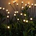 Warmweiß) Solarleuchten Außen, 1 Stück 10 led Solar Firefly Lights für Garten, Balkon, Solarlampe Outdoor Gartendekoration, Wasserdicht IP65 - Csparkv