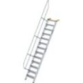 Treppe 60° Stufenbreite 600 mm 13 Stufen Aluminium geriffelt - 600213 - Günzburger Steigtechnik